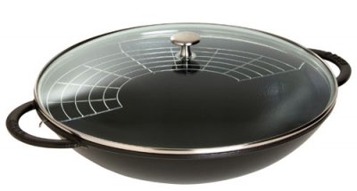 STAUB  - 1313923 - Wok avec couvercle en verre - Noir Mat - 37 cm