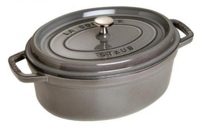 STAUB  Cocotte en Fonte, Ovale, &Oslash; 27 cm, 3,2 L, Gris Graphite
