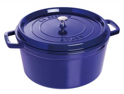 STAUB  Cocotte en Fonte, Ronde, &Oslash; 30 cm, 8,35 L, Bleu Intense