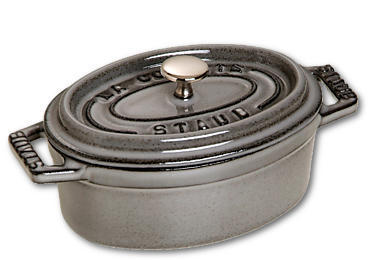 STAUB  fonte - 1101118 - mini cocotte - ovale - gris graphite - 11 cm