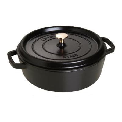 GENERIQUE Staub Formes sp&eacute;ciales Cocotte basse 26 cm, Rond(e), Noir, Fonte
