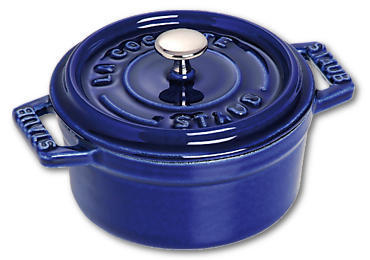 STAUB  Mini Cocotte en Fonte, Ronde, &Oslash; 10 cm, 0,25 L, Bleu Intense