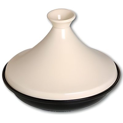 YU GI OH! STAUB Plat &agrave; Tajine en Fonte, Couvercle C&eacute;ramique, &Oslash; 28 cm, Cr&egrave;me