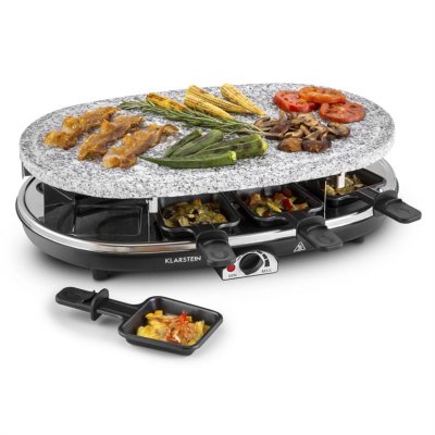 KLARSTEIN Steaklette Raclette-grill 1500 W Pierre naturelle 8 personnes