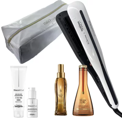 LOREAL Steampod 3 + mythic oil + produits &eacute;pais