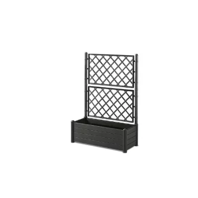 STEFANPLAST  Bac A Fleurs Rectangulaire Avec Treillis - Finition En Bois - 100x43xh35cm - 80l - Moka