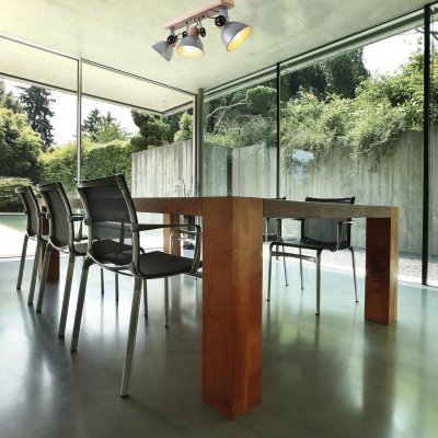 STEINHAUER  Spot plafond Gearwood, &agrave; 3 lampes long, anthracite
