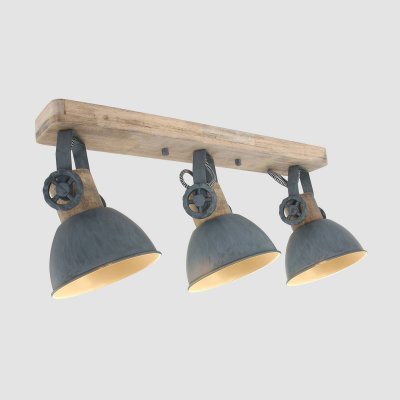 STEINHAUER  Spot plafond Gearwood, &agrave; 3 lampes long, gris