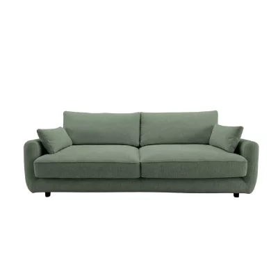 CASANOVA PARIS Stella - Canap&eacute; Droit Convertible Tissu Chenille 3 Places Vert