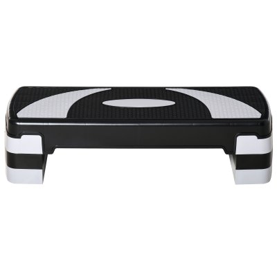 HOMCOM Stepper Fitness Aerobic hauteur reglable surface antiderapante 80 x 31 x 20 cm noir gris clair