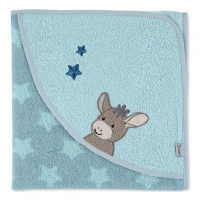 STERNTALER  Cape de bain enfant Emmi &acirc;ne bleu 100x100 cm