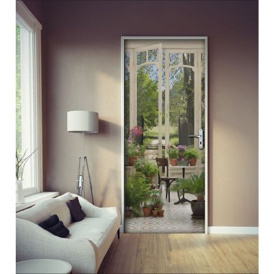 PLAGE Sticker Adh&eacute;sif de porte Ondoor - Jardin d'hiver - 204 x 83 cm
