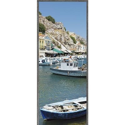 PLAGE Sticker Adh&eacute;sif de porte Ondoor- Port de peche - 204 x 83 cm
