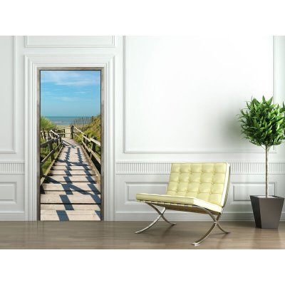 PLAGE Sticker Adh&eacute;sif de porte Ondoor- Vers le sable - 204 x 83 cm