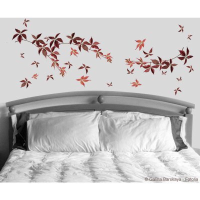 PLAGE Sticker d&eacute;coratif autocollant, branche arbre en automne, x2, 11 cm X 11 cm