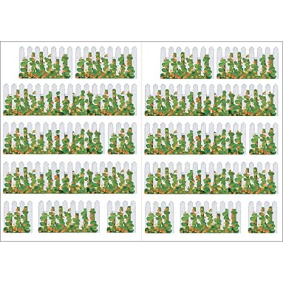 PLAGE Sticker d&eacute;coratif autocollant, jolie barri&egrave;re d&eacute;cor&eacute;e de capucine, x2, 21,9 cm X 29,7 cm