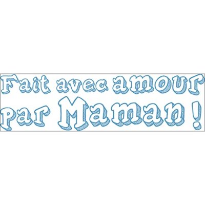 PLAGE Sticker d&eacute;coratif autocollant, pour enfant fait avec amour par ma maman, 24 cm X 68 cm