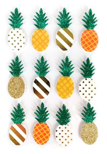GRAINE CR Stickers 3D Ananas - 12 autocollants - &eacute;ative - couleur variant