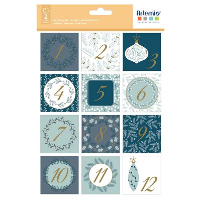 ARTEMIO Stickers Carr&eacute;s X 2 Splendid Christsmas