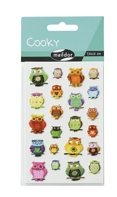 CLAIREFONTAINE Stickers d&eacute;co 3D Cooky- Animaux - Pochette de 160