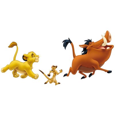 ROOMMATES Stickers g&eacute;ant simba et timon & pumba roi lion disney