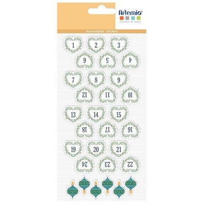 ARTEMIO Stickers Puffies XL No&euml;l - Beary Christmas - 2,7 cm - 30 pcs -  - couleur variant