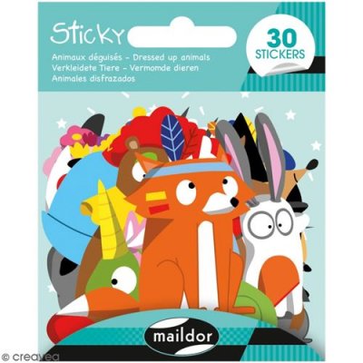 MAILDOR Stickers Sticky - Animaux d&eacute;guis&eacute;s - 30 pcs