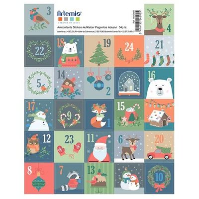 ARTEMIO Stickers Timbres Beary Christmas