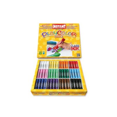 PLAYCOLOR Sticks de peinture gouache solide 10g - 144 pcs - couleurs assorties - BASIC ONE CLASS BOX 
