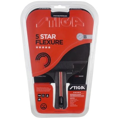 STIGA  Flexure 5-&eacute;toiles Raquette de Ping-Pong, Noir/Rouge