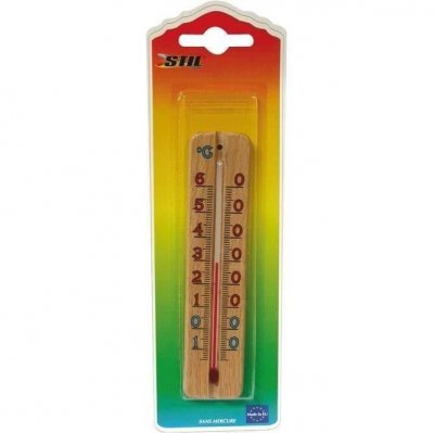 STIL  Thermom&egrave;tre en Bois - 140 x 30 mm - Naturel