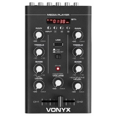 VONYX Stm500bt - table de mixage 2 canaux, usb/mp3/bt,