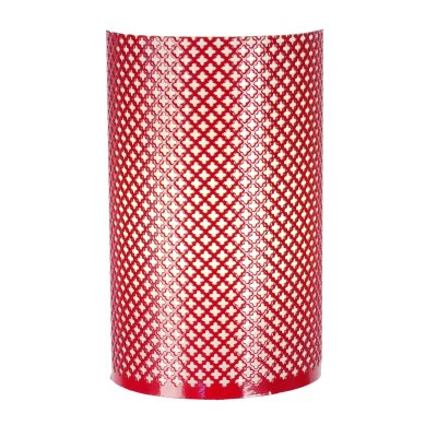 TOSEL Stockholm applique t&ocirc;le acier perc&eacute;e fleur 12x12x20 cm rouge 30416
