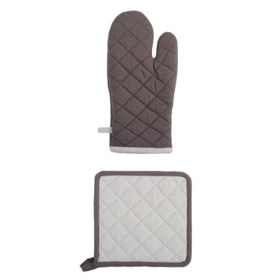 STOF  Ensemble Gris perle gant et manique Bicolore