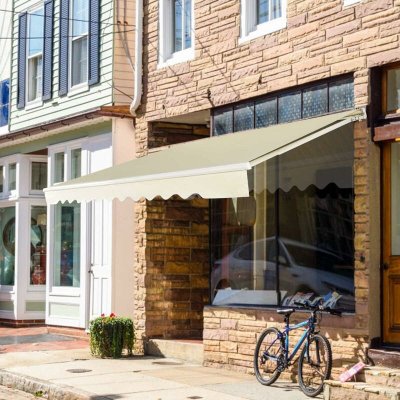 COSTWAY Store banne de balcon r&eacute;tractable giantex 3 x 2,5 m vin beige