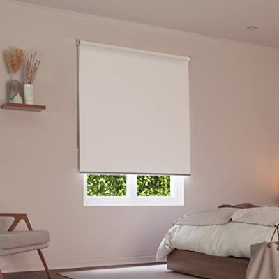 Store Enrouleur Occultant Uni - Blanc - 120 x 250 cm