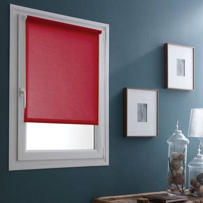 Store Enrouleur Tamisant Sans percer ni visser 87 x 170cm - Rouge Cerise