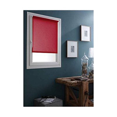 Store Enrouleur Tamisant Uni Sans percer - 32 x 170cm-Rouge Cerise