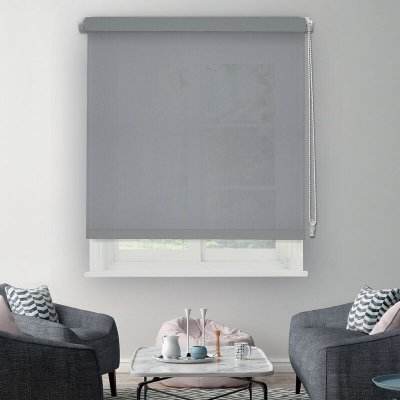 Store Enrouleur Tamisant Uni Sans percer - 87 x 170cm-Gris clair