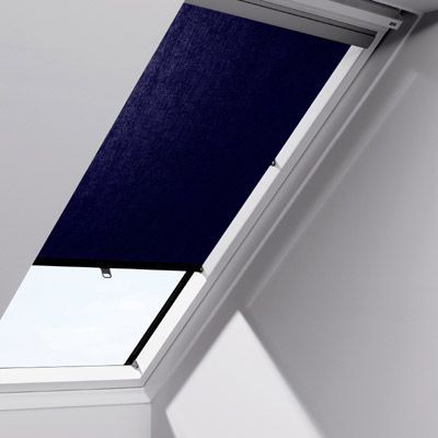 VELUX Store rideau enrouleur manuel &agrave; crochets RHL MK00 9050 - Bleu marine