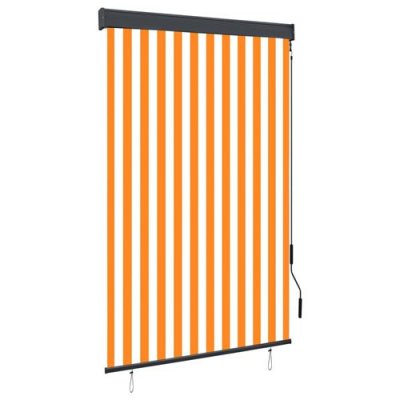 VIDAXL Store roulant d'ext&eacute;rieur 120x250 cm blanc et orange