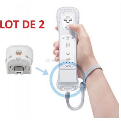 STRA&SZLIG;E GAME  2 x Wii motion plus pour manette Wiimote Nintendo Wii - Blanc