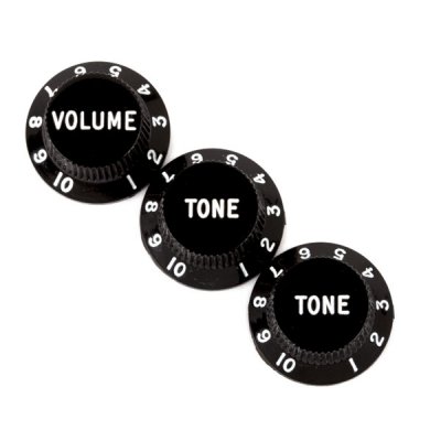 FENDER Stratocaster Knobs Black (Volume Tone Tone) (3)