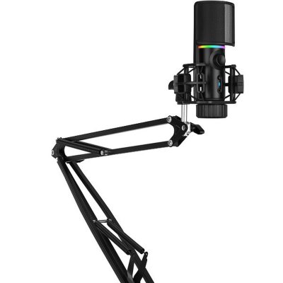 STREAMPLIFY  Mic Rgb Mikrofon, Usb-a, Schwarz - Inkl. Mikrofonarm