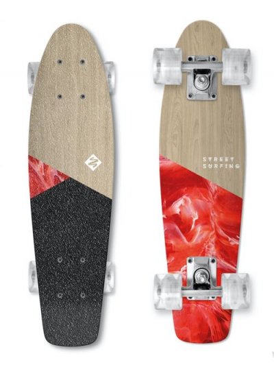 STREET SURFING  Beach Board Wood Bloody Mary Skateboard 25&acute;&acute; Dor&eacute;