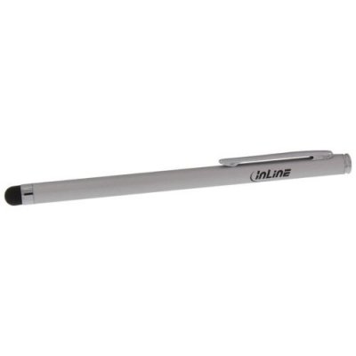 INLINE Stylet pour &eacute;crans tactiles comme Smartphone + Tablette argent