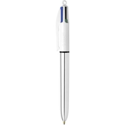 BIC Stylo &agrave; bille  Shine 4 couleurs Argent et Blanc