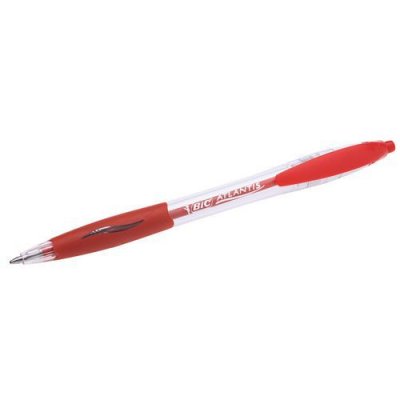 BIC Stylo bille  Atlantis - r&eacute;tractable - pointe moyenne - rouge