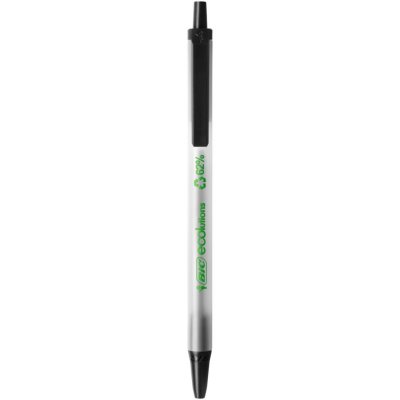BIC Stylo bille Ecolution Round Stic r&eacute;tractable - noir - Lot de 50 - Noir - 