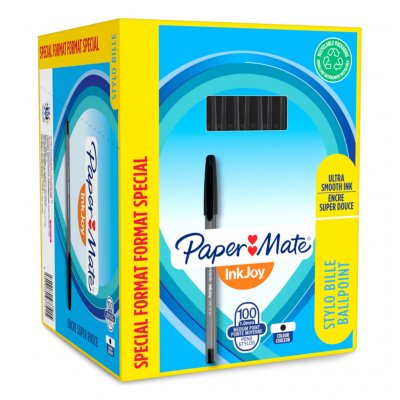 PAPERMATE Stylo bille  InkJoy noir - Boite de 100 dont 20 gratuits